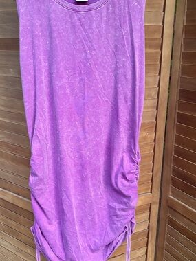 PINK Victoria’s Secret Beach Cover up Purple Ruched Drawstring Tunic XXL